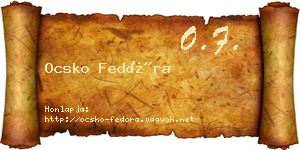 Ocsko Fedóra névjegykártya